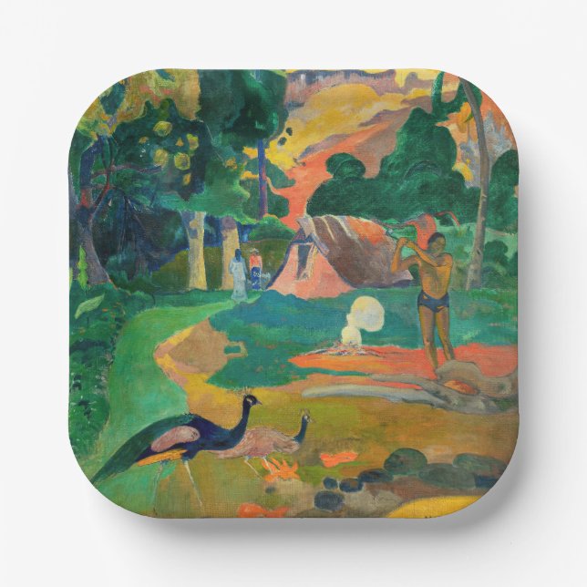 Paul Gauguin - Landscape with Peacocks / Matamoe Paper Plate (Front)