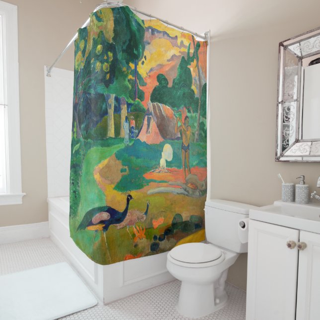 Paul Gauguin - Landscape with Peacocks / Matamoe Shower Curtain (In Situ)