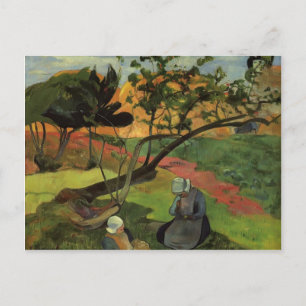 Paul Gauguin- Landscape with two breton women Postcard