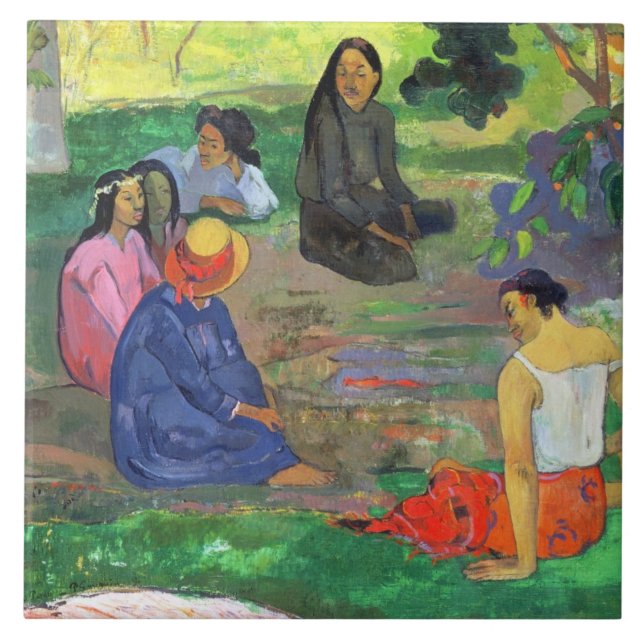 Paul Gauguin | Les Parau Parau (The Gossipers) Tile (Front)