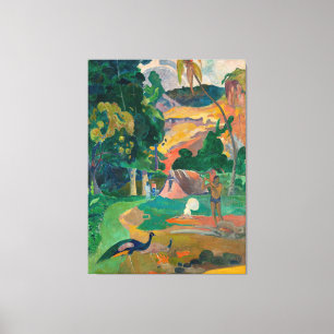 Paul Gauguin Matamoe Landscape with Peacocks Canvas Print