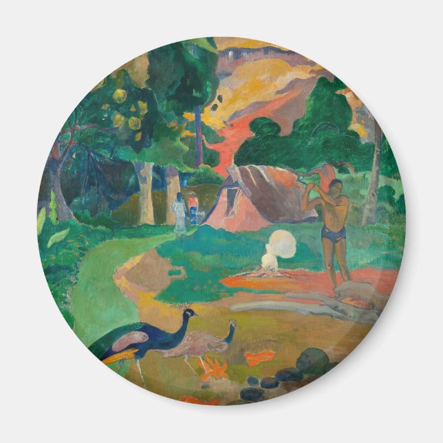 Paul Gauguin Matamoe Landscape with Peacocks Magnet (Front)