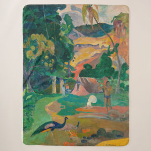Paul Gauguin Matamoe Landscape with Peacocks Sherpa Blanket