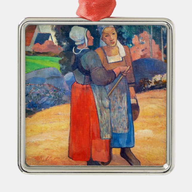 Paul Gauguin - Paysannes Bretonnes Metal Tree Decoration (Front)