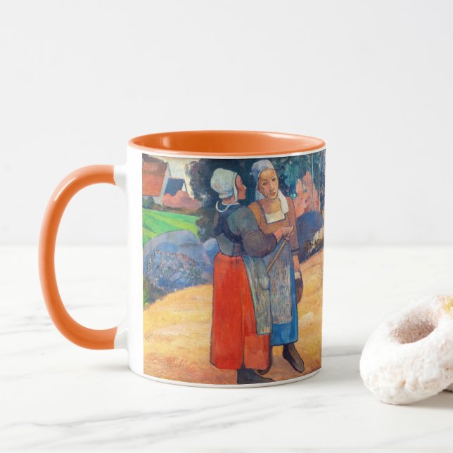 Paul Gauguin - Paysannes Bretonnes Mug (With Donut)