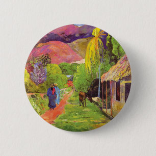 Paul Gauguin Road in Tahiti Vintage Fine Art 6 Cm Round Badge