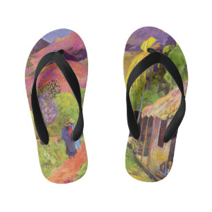 Paul Gauguin Road in Tahiti Vintage Fine Art Kid's Jandals