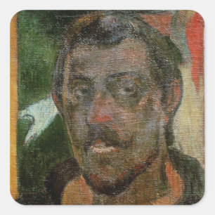 Paul Gauguin   Self Portrait, c.1890-93 Square Sticker