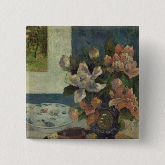 Paul Gauguin | Still Life with a Mandolin, 1885 15 Cm Square Badge (Front)