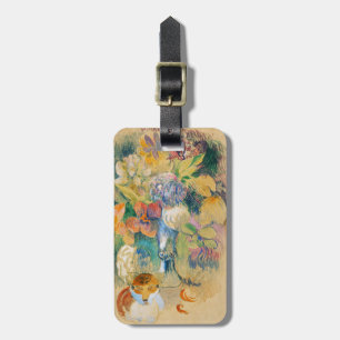 Paul Gauguin Still Life with Cat, Fowers Classic Luggage Tag