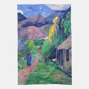 Paul Gauguin - Street in Tahiti Tea Towel