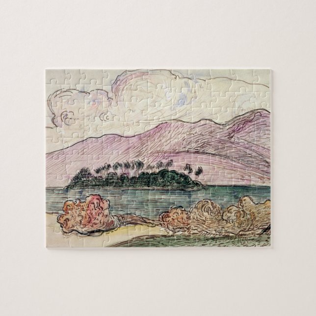 Paul Gauguin | Tahitian Landscape (w/c on paper) Jigsaw Puzzle (Horizontal)