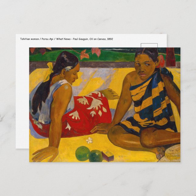 Paul Gauguin - Tahitian Women / Parau Api Postcard (Front/Back)