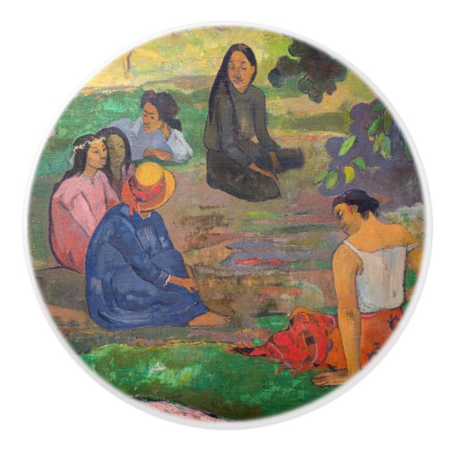 Paul Gauguin - The Conversation / Les Parau Parau Ceramic Knob (Front)