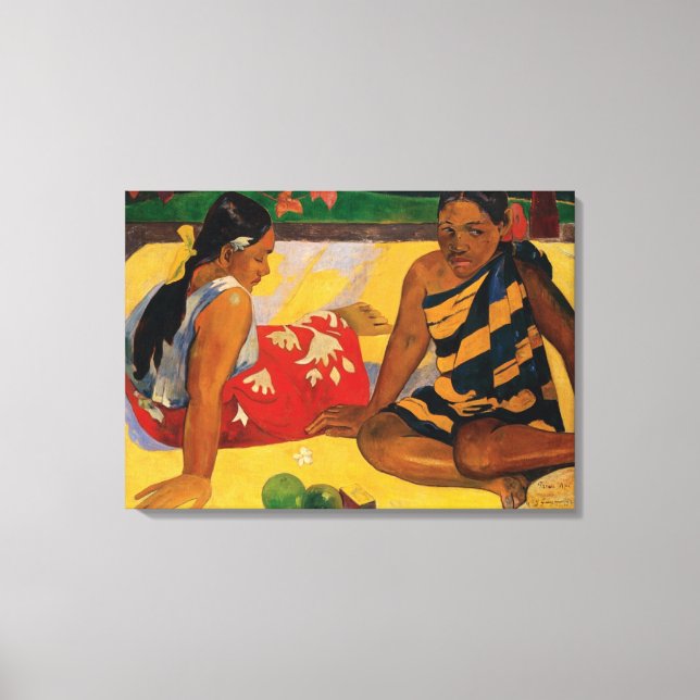 Paul Gauguin Two Women Of Tahiti Parau Api Canvas Print (Front)