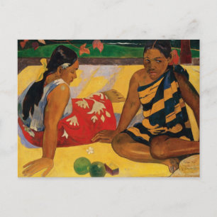 Paul Gauguin Two Women Of Tahiti Parau Api Vintage Postcard