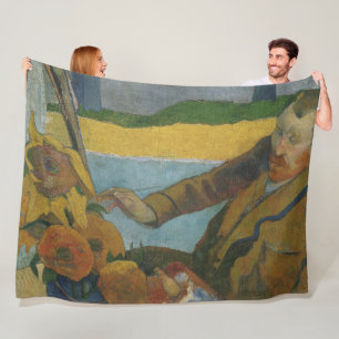 Paul Gauguin Vincent van Gogh painting sunflowers  Fleece Blanket