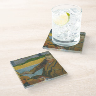 Paul Gauguin Vincent van Gogh painting sunflowers Glass Coaster
