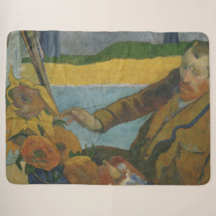 Paul Gauguin Vincent van Gogh painting sunflowers Sherpa Blanket