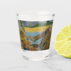 Paul Gauguin Vincent van Gogh painting sunflowers Shot Glass