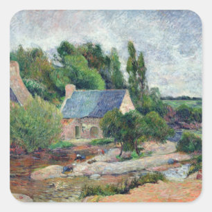 Paul Gauguin   Washerwomen at Pont-Aven, 1886 Square Sticker