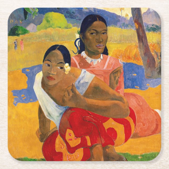 Paul Gauguin - When Will You Marry? Square Paper Coaster (Front)