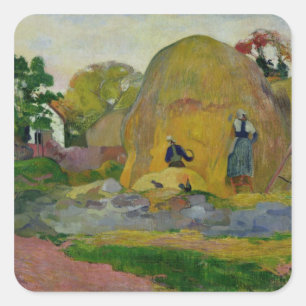 Paul Gauguin Yellow Haystacks, or Golden Harvest Square Sticker