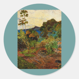 Paul Gauguin's Martinique Landscape (1887) Classic Round Sticker