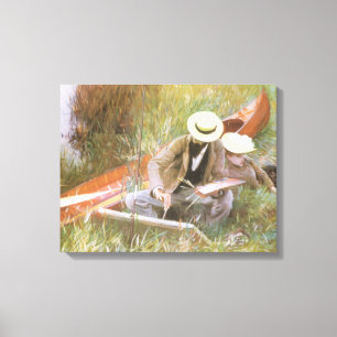 Paul Helleu Sketching with His Wife by JS Sargent Canvas Print