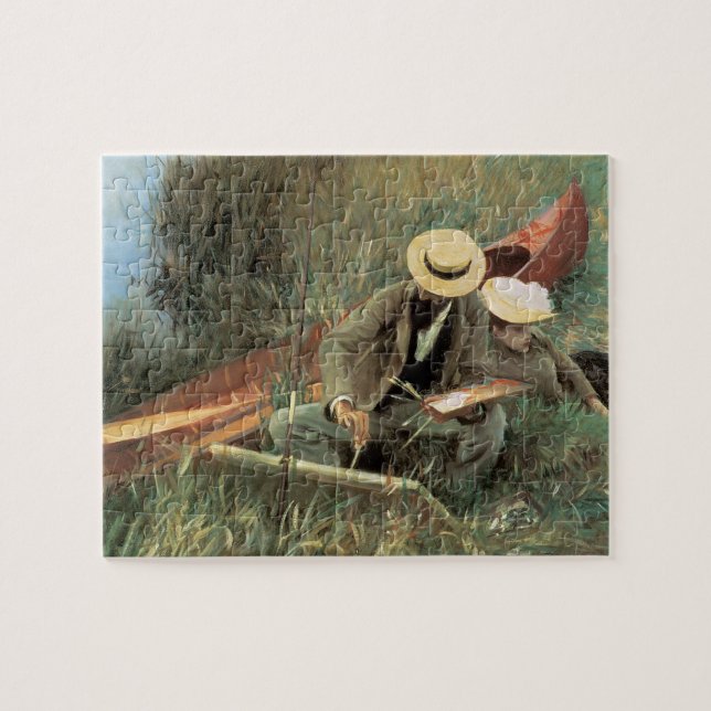 Paul Helleu Sketching with His Wife by JS Sargent Jigsaw Puzzle (Horizontal)
