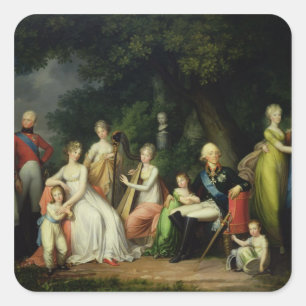 Paul I , Maria Feodorovna  and their Children Square Sticker