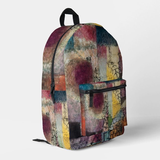 Paul Klee Abstract Art Cubism  Printed Backpack (Back Corner Left)