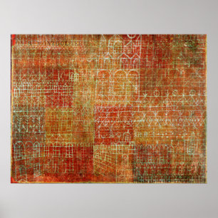 Paul Klee abstract artwork, Cathedral Poster