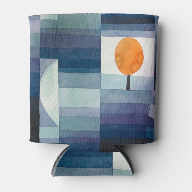 Paul Klee Abstract Tree Blue Painting Can Cooler (Front)