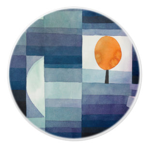 Paul Klee Abstract Tree Blue Painting Ceramic Knob