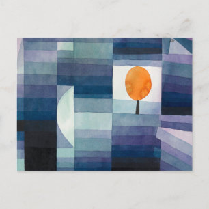 Paul Klee Abstract Tree Blue Painting Postcard