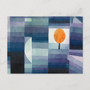 Paul Klee Abstract Tree Blue Painting Postcard