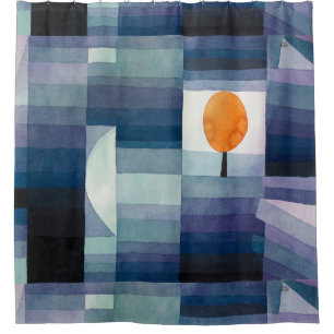Paul Klee Abstract Tree Blue Painting Shower Curtain