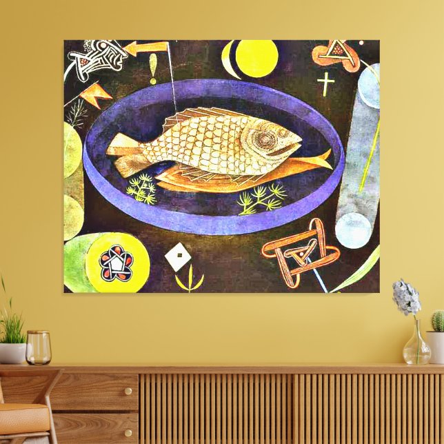 Paul Klee - Aroundfish, Canvas Print (Insitu(LivingRoom))