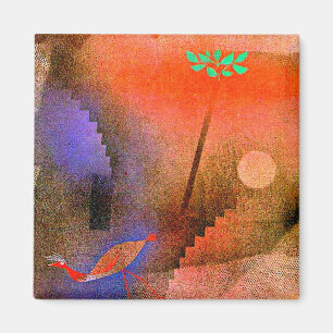 Paul Klee art - Bird Wandering Off Magnet
