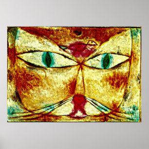 Paul Klee art: Cat and Bird painting by Klee Poster