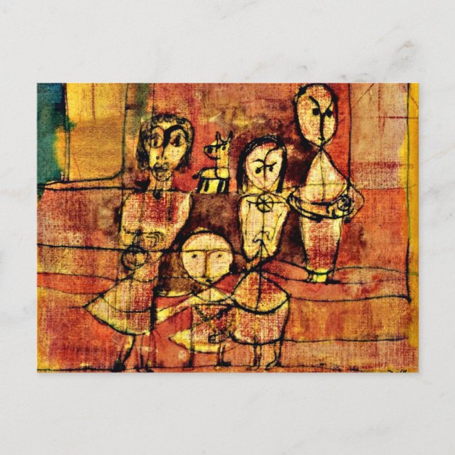 Paul Klee Art: Children and Dog Postcard (Front)