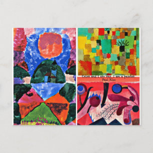 Paul Klee art collage and quotation Postcard