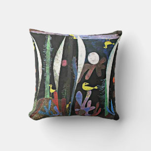 Paul Klee art: Landscape with Yellow Birds Cushion