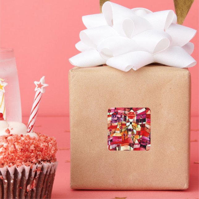 Paul Klee art - Ose Garden, painting by Klee Square Sticker (Party)