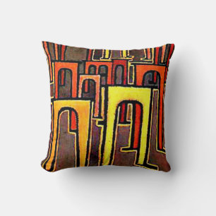 Paul Klee art - Revolution of the Viaduct-1937 Cushion