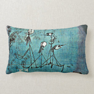 Paul Klee art: Twittering Machine Lumbar Cushion