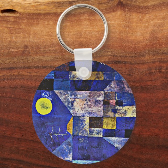 Paul Klee artwork, Moonlight, famous painting Key Ring (Back)