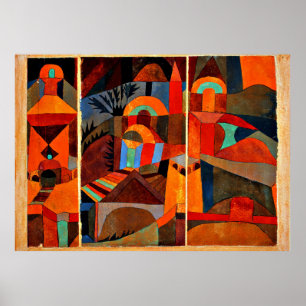 Paul Klee artwork, Temple Gardens Poster