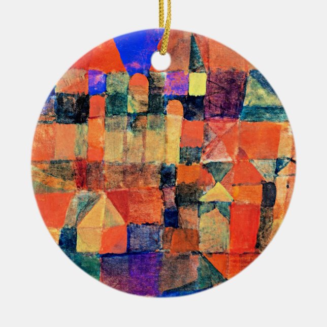 Paul Klee - City with the Three Domes Ceramic Tree Decoration (Front)